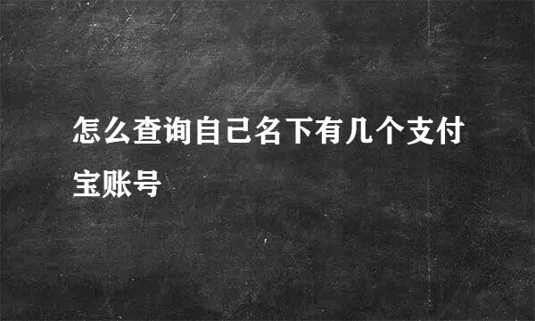 怎么查询自己名下有几个支付宝账号