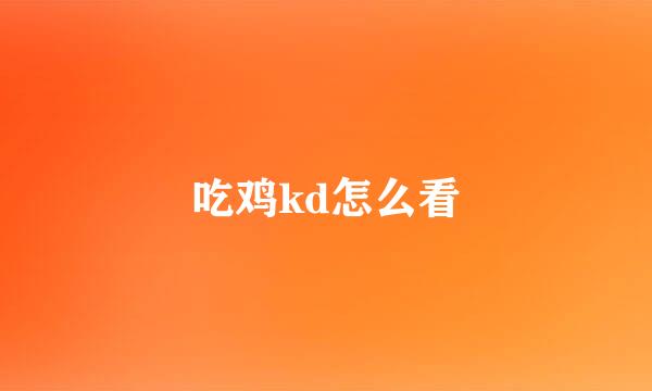 吃鸡kd怎么看
