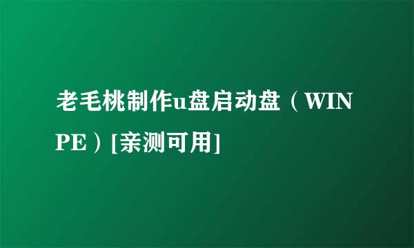 老毛桃制作u盘启动盘（WINPE）[亲测可用]