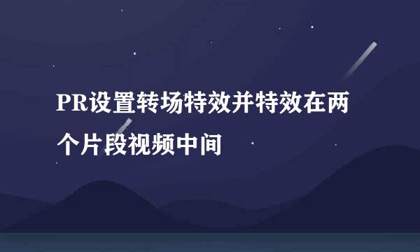 PR设置转场特效并特效在两个片段视频中间