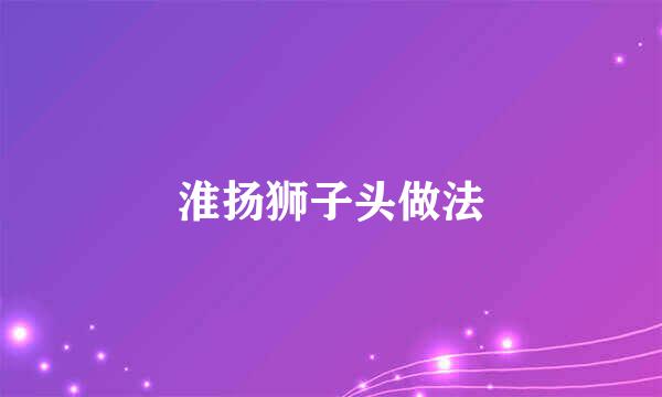 淮扬狮子头做法