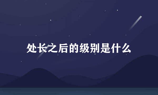 处长之后的级别是什么
