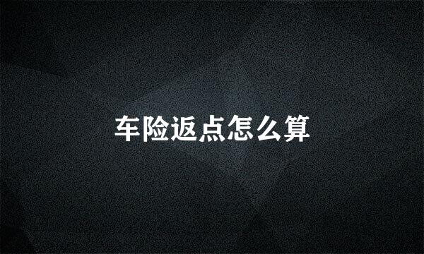 车险返点怎么算