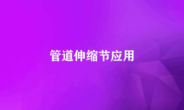 管道伸缩节应用