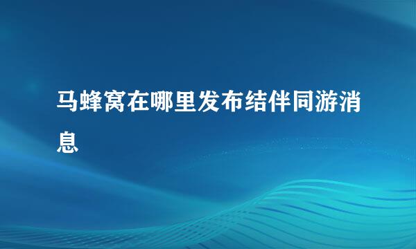 马蜂窝在哪里发布结伴同游消息