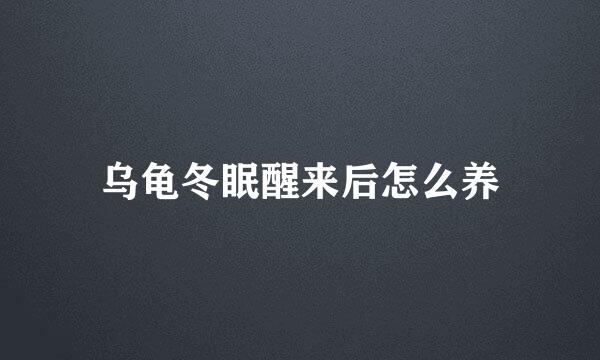 乌龟冬眠醒来后怎么养