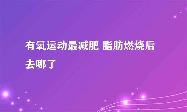 有氧运动最减肥 脂肪燃烧后去哪了
