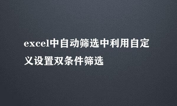 excel中自动筛选中利用自定义设置双条件筛选