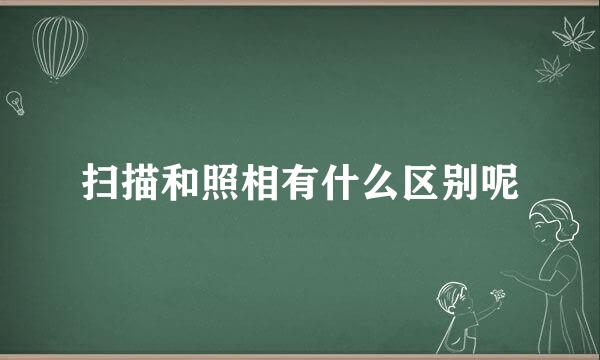 扫描和照相有什么区别呢