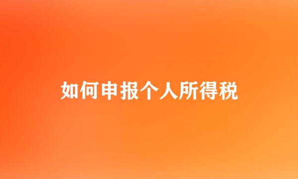 如何申报个人所得税