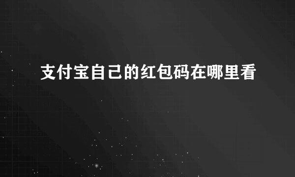 支付宝自己的红包码在哪里看
