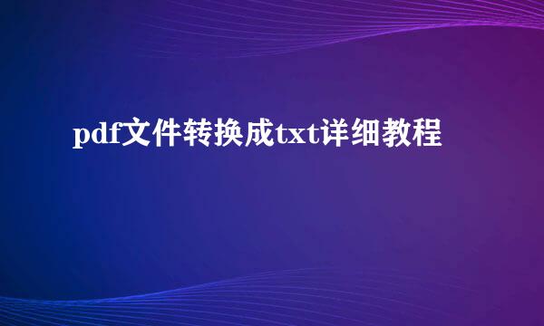 pdf文件转换成txt详细教程