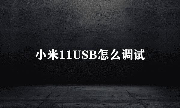 小米11USB怎么调试
