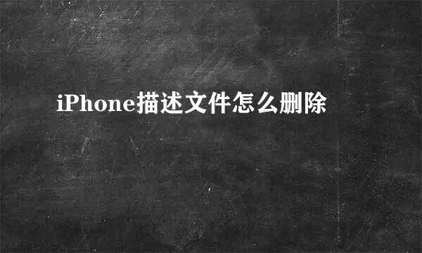 iPhone描述文件怎么删除