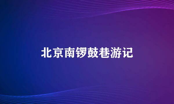 北京南锣鼓巷游记