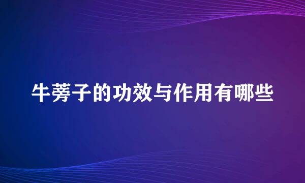 牛蒡子的功效与作用有哪些