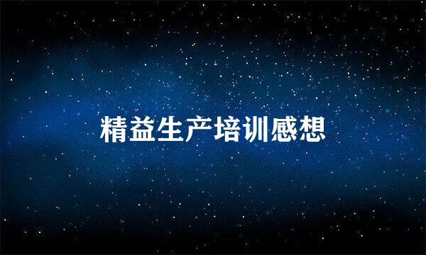 精益生产培训感想