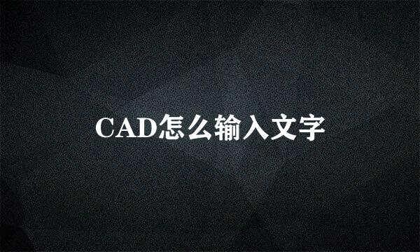 CAD怎么输入文字