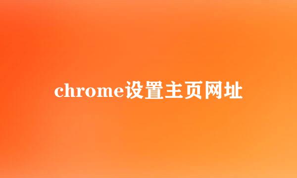chrome设置主页网址