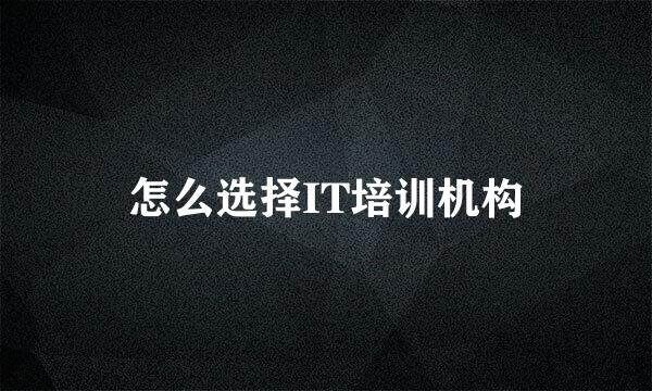 怎么选择IT培训机构