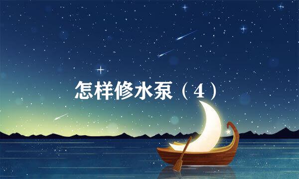 怎样修水泵（4）