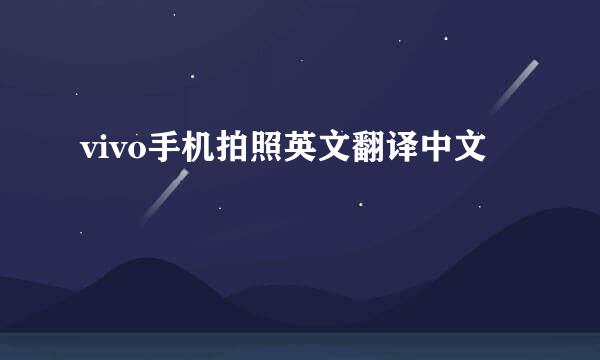 vivo手机拍照英文翻译中文