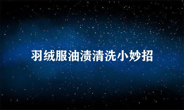 羽绒服油渍清洗小妙招