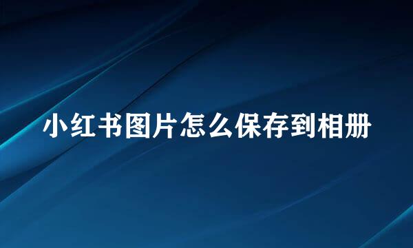 小红书图片怎么保存到相册