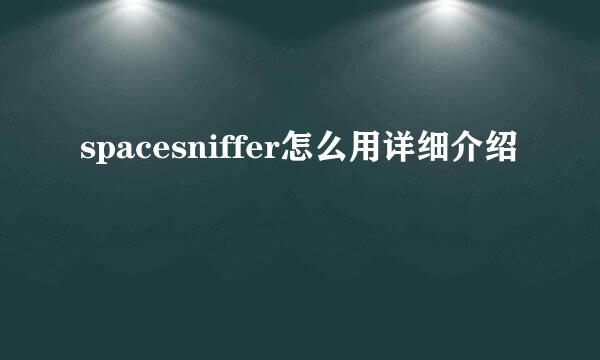 spacesniffer怎么用详细介绍