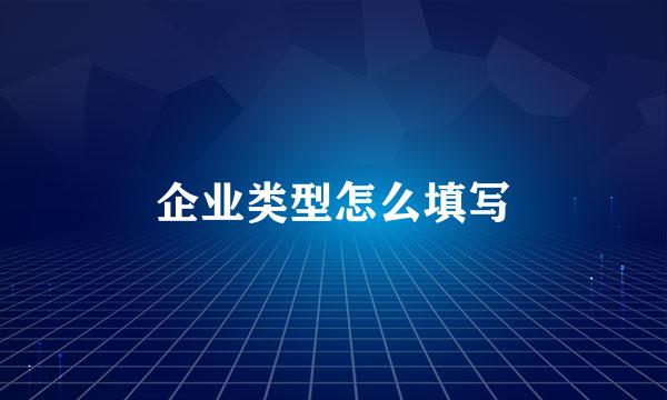 企业类型怎么填写