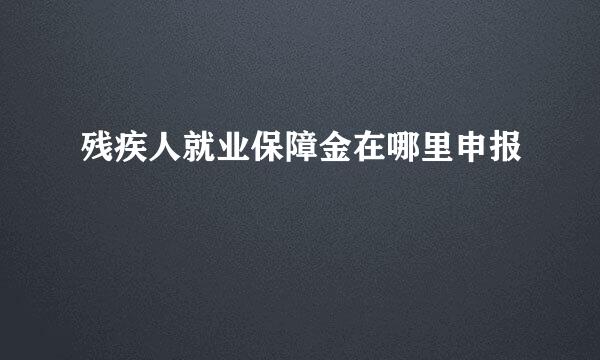 残疾人就业保障金在哪里申报