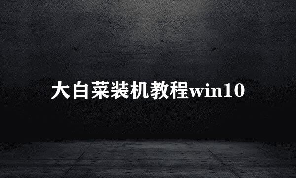 大白菜装机教程win10