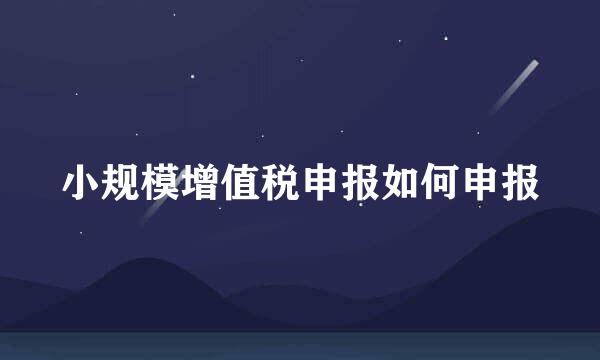 小规模增值税申报如何申报