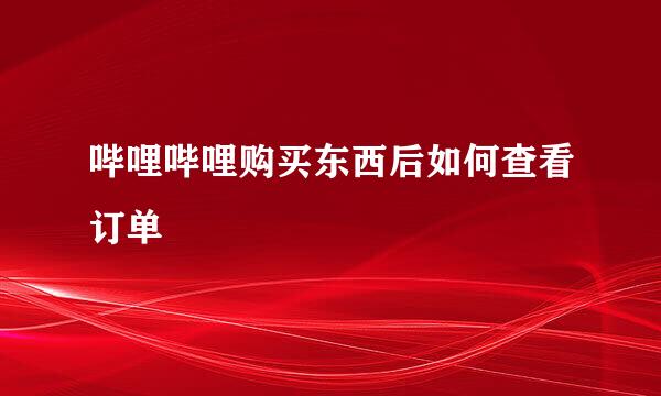 哔哩哔哩购买东西后如何查看订单