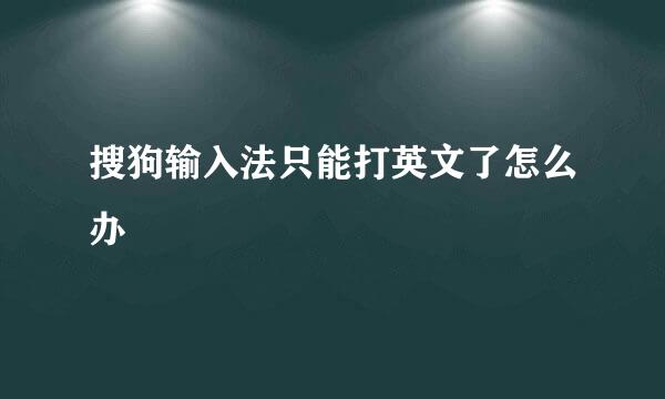 搜狗输入法只能打英文了怎么办