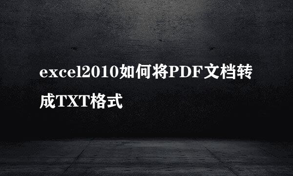 excel2010如何将PDF文档转成TXT格式