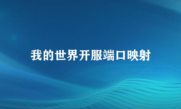 我的世界开服端口映射
