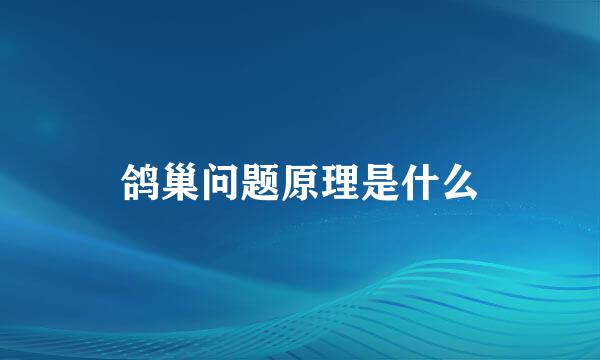 鸽巢问题原理是什么