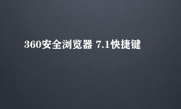 360安全浏览器 7.1快捷键