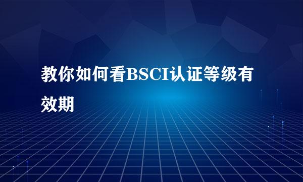 教你如何看BSCI认证等级有效期