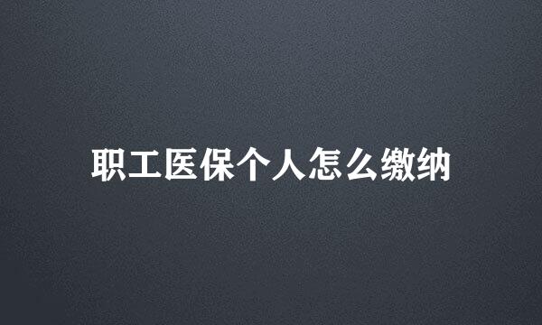职工医保个人怎么缴纳