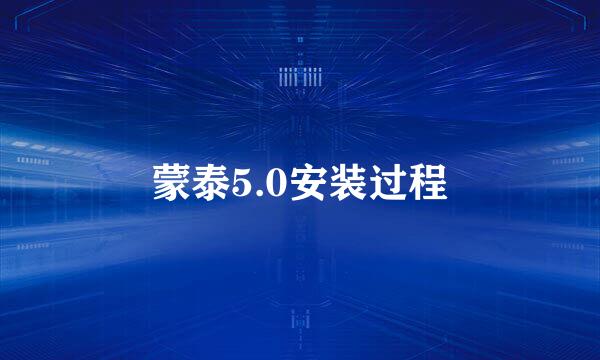 蒙泰5.0安装过程