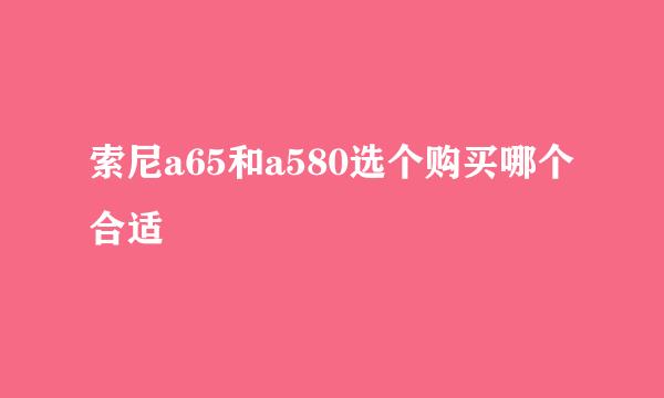 索尼a65和a580选个购买哪个合适