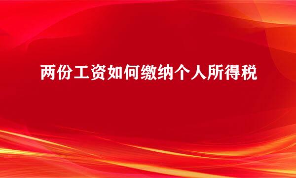 两份工资如何缴纳个人所得税