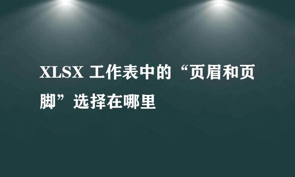 XLSX 工作表中的“页眉和页脚”选择在哪里
