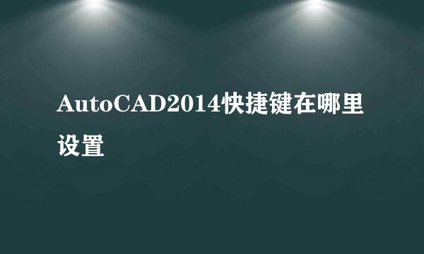 AutoCAD2014快捷键在哪里设置
