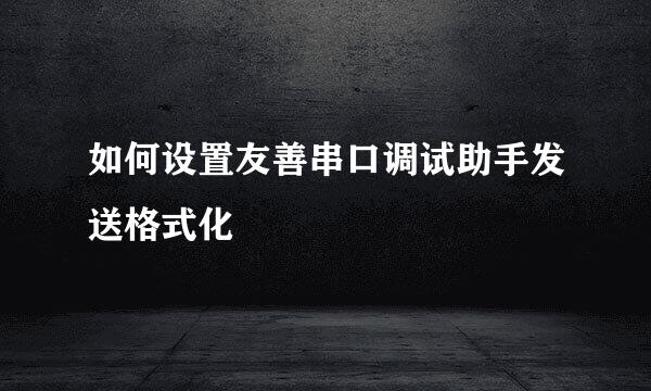如何设置友善串口调试助手发送格式化