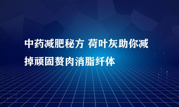 中药减肥秘方 荷叶灰助你减掉顽固赘肉消脂纤体