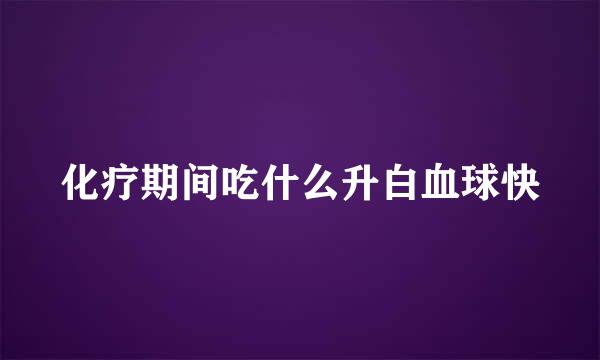 化疗期间吃什么升白血球快