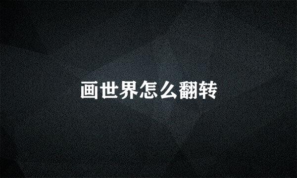 画世界怎么翻转